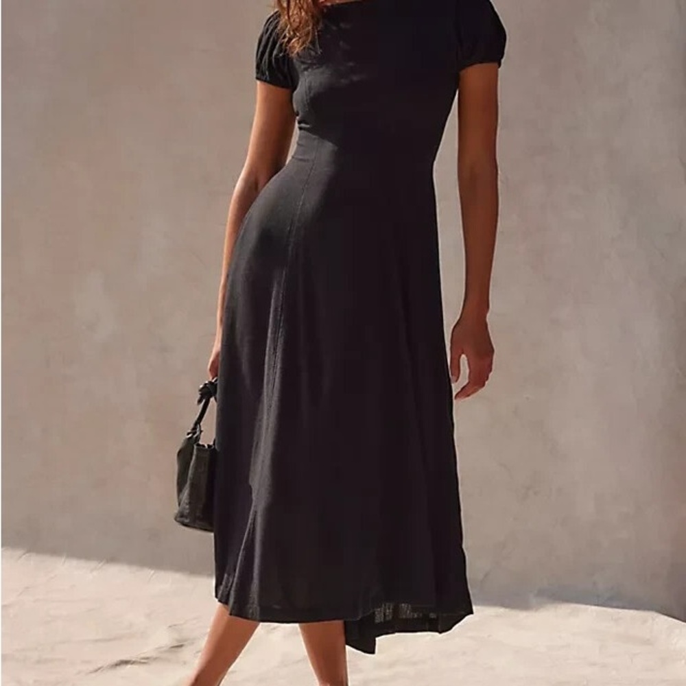 Free People Jackie Black Midi Dress